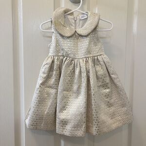 Egg by Susan Lazar Metallic Polka Dot Fancy Dress Peter Pan Collar Girls 18-24M